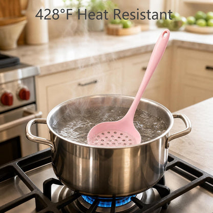 Silicone Kitchen Utensils Set - 15 Pieces Non Toxic Silicone Utensils Set for Cooking，428°F Heat Resistant Food Grade Kitchen Tools，Dishwasher Safe (Pink, 15 Piece Set)4
