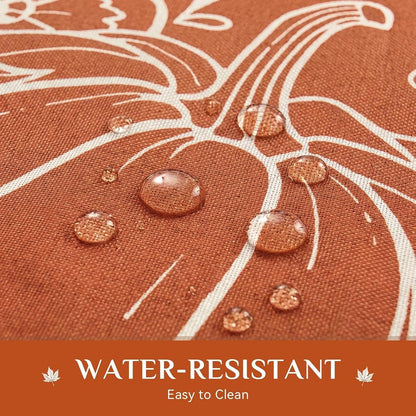 Large Fall Tablecloth Rectangle 60X104 Inch, Faux Linen Autumn Table Cloths with Maple Leaves & Pumpkin, Water Resistant, Orange Table Cover Decor for Fall, Dining,Kitchen-Harvest Themed3