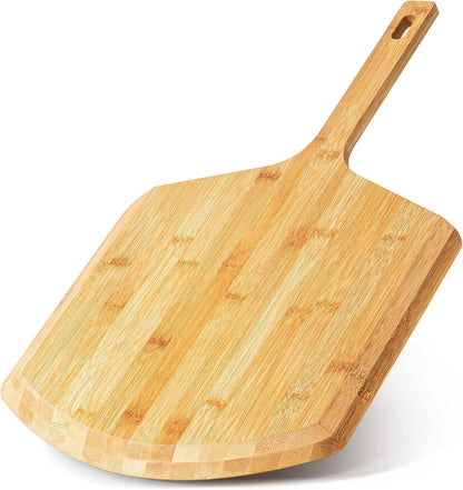 Pizza Peel 16 Inch, Natural Bamboo Pizza Board for Transferring & Serving | 16” Multi-Purpose Bamboo Pizza Cutting Board, Wood Pizza Spatula Paddle for Baking Homemade Cheese Bread Fruits Vegetables1