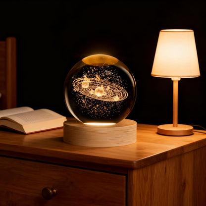 3D Solar System Crystal Ball, 2.4In Universe Gifts Decorative Quartz Glass Ball, Space Laser Engraved Model Astronomy Decor, Physics Display Sculpture Home Decor Crafts for Friends Mom Women Boys4
