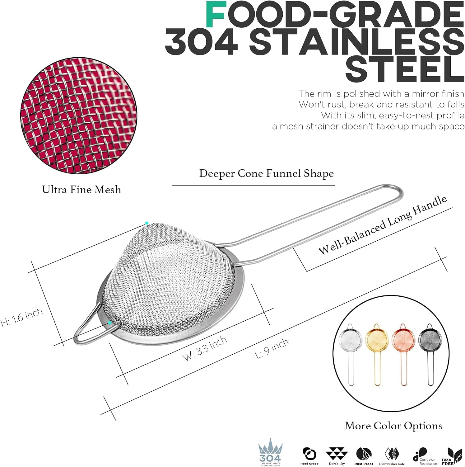 304-stainless-steel-fine-mesh-strainer-sieve-sifter-for-tea-food-3-3-kitchen-small-strainer-fine-mesh-sieve-filter-for-tea-fruits-juicing-drinks-coffee-cone-cocktail-bar-strainer