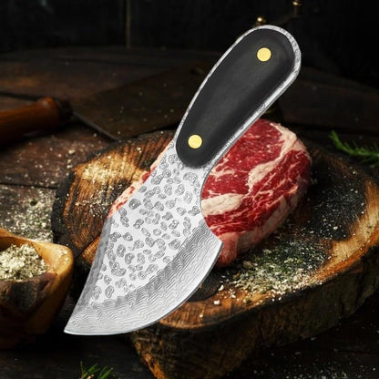 Meat Cleaver,Cleaver Knife Outdoor Multifunctional Knife Damascus Pattern Meat Cleaver Bone Cleaver Forging Knife Stainless Steel Kitchen Knife with Sheath3