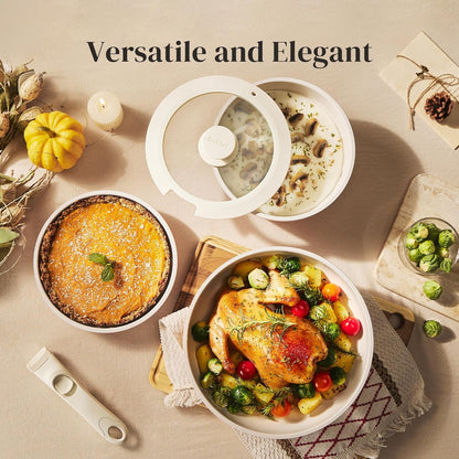 Ceramic Pots and Pans Set Non Stick, Nonstick Kitchen Cookware Sets, Non Toxic Pots and Pans Set Non Stick, PFAS PFOA & PTFE Free, Detachable Handle Pots and Pans 5 Piece, RV Cookware5