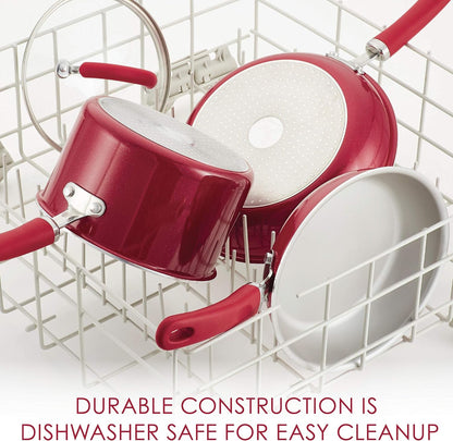 Create Delicious Deep Nonstick Frying Pan / Fry Pan / Skillet - 12.5 Inch, Red4