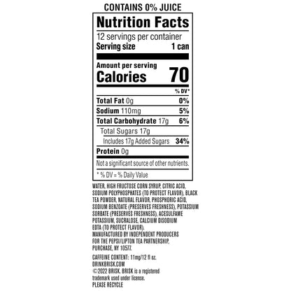 Brisk Lemon Iced Tea, 12 Fl Oz Cans (Pack of 12)4