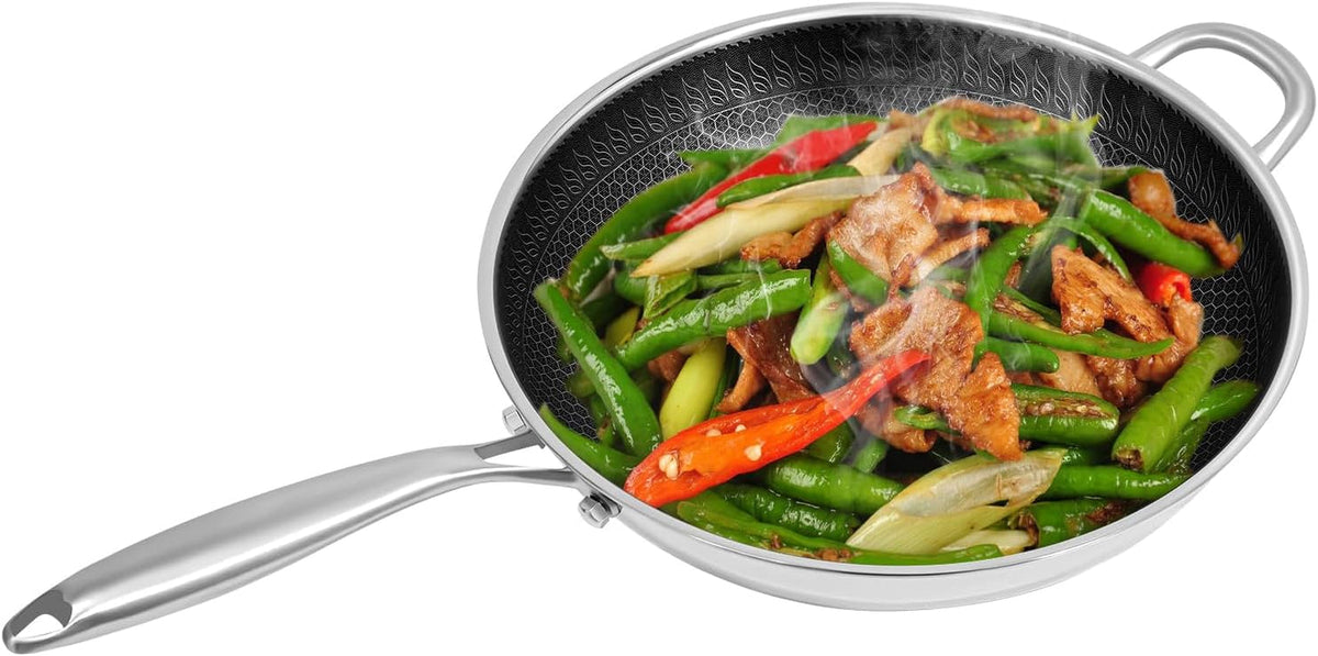 13-4-inch-skillet-nonstick-316-stainless-steel-nonstick-wok-pan-with-lid-honeycomb-stir-fry-skillet-stir-fry-wok-with-lid-suitable-for-gas-stoves-induction-cookers-and-ceramic-stove