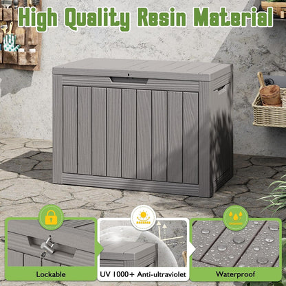 Outdoor Storage Waterproof Deck Box for Patio (45 Gallon, Grey) | Lockable outside Storage Boxes for Cushion, Resin Weatherproof Garden Storage Bin, Package Delivery Box3