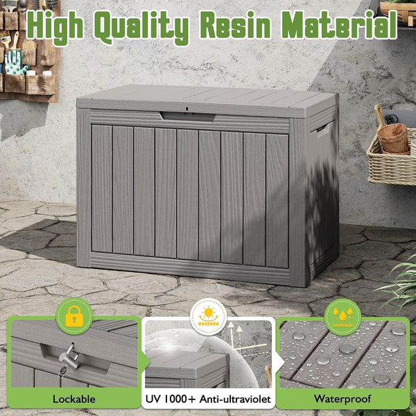 Outdoor Storage Waterproof Deck Box for Patio (45 Gallon, Grey) | Lockable outside Storage Boxes for Cushion, Resin Weatherproof Garden Storage Bin, Package Delivery Box3