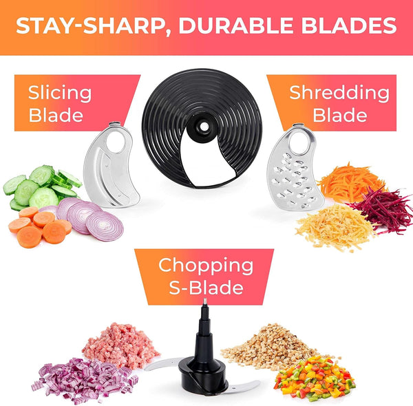 Mueller Ultra Prep Food Processor Chopper for Dicing, Slicing, Shredding, Mincing, and Pureeing, Food Chopper for Vegetables, Meat, Grains, Nuts, 8 Cup, Silver | for Dicing, Slicing, Shredding, Mincing, Pureeing, Food Chopper for Vegetables, Meat, Grains, Nuts, Silver5