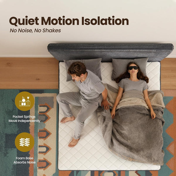 Queen Boneless Bed, Frame & Headboard & Mattress Set, Gray6