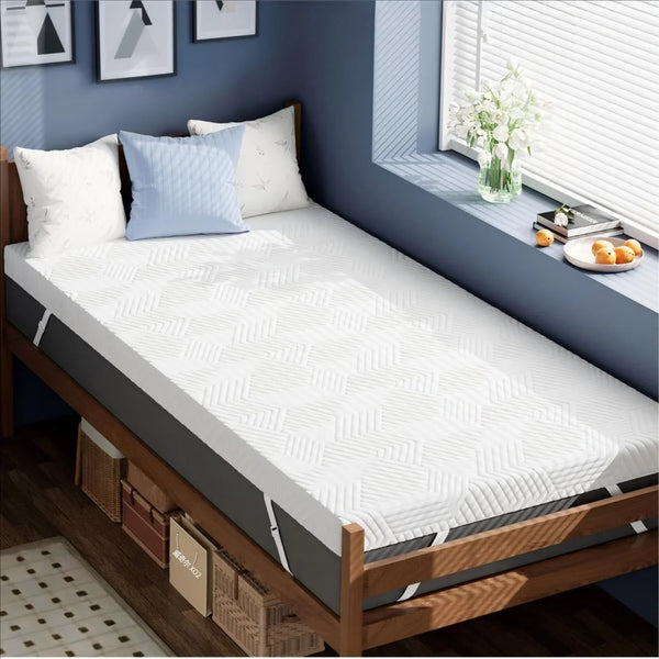 3 Inch Twin XL Memory Foam Mattress Topper,Dorm Room Essentials | Gel Foam Bed Topper with Washable Cover, Non-Slip Back to School Bedding,Pressure-Relieving Mattress Topper for Back Pain1