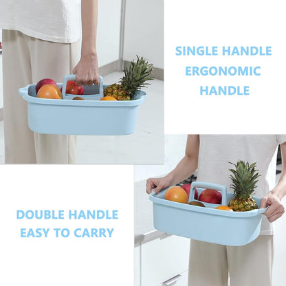 Large Cleaning Supplies Caddy Portable Shower Caddy Basket Blue3