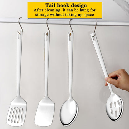 Stainless Steel Kitchen Utensils Set 4Pcs, Cooking Utensils Set, Kitchen Tools Spatulas Set, Cooking Spoons, Home Essentials Kitchen Gadgets Accessories8