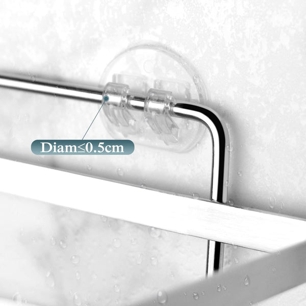 2 Pack Transparent Shower Caddy Adhesive for Replacement, No Drilling , Soap Holder, Bathroom Storage Shelves and Kitchen Racks7