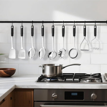 18/0 Stainless Steel Cooking Utensils Set, Heavy Duty Kitchen Utensils for Daily Use Party Wedding Housewarming, Dishwasher Safe, 9 Pieces2