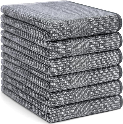 380 GSM Cotton Premium Kitchen Towels 6 Pack, 18"X 28", Grey8