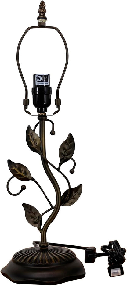 Table Lamp Base Replacement Only (N (W 6 H 20 Inch)) | Fit for 8, 10, 12 Inch Tiffany Style Stained Glass Lampshade, Dark Bronze Finish, Resin, Push Switch on Cord1
