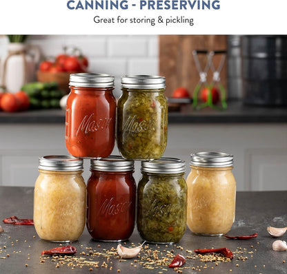 16 Oz Mason Jars with Lids, Regular Mouth, 5 Pack | 16 Oz Glass Jars with Lids and Seal Bands, Mason Jars 16 Oz, Pint Mason Jars, Airtight Canning Jars for Pickling and Oats7