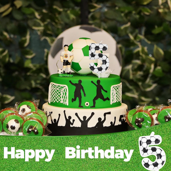Soccer Birthday Candles 10Th Soccer Themed Birthday Party Decorations, Football Birthday Cake Candles for Boys Girls Kids Sport-Theme Party Supplies2