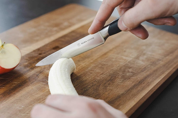 2-Piece Kitchen Knife Set – Ultra Sharp Precision German Stainless Steel Blades, 5” Utility & 3.5” Paring Knife with Ergonomic Handles, Multipurpose for Slicing & Peeling, Black Handle8