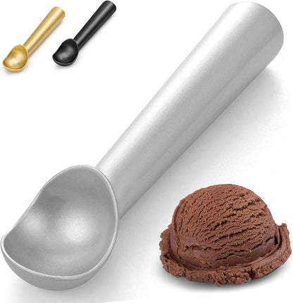 7 Inch Ice Cream Scoop - One-Piece Nonstick Aluminum Ice Cream Scooper - Professional Metal Ice Cream Spoon - Durable, Easy to Use & Clean - Lightweight Cookie Spoon - Scoop Ice Cream (Sliver)1