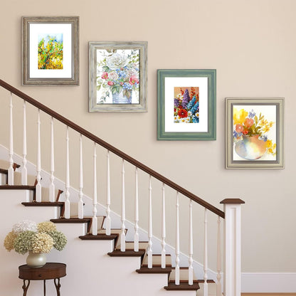 8X10 Picture Frame Set of 4, Rustic Farmhouse Picture Frames for Table or Wall Hanging7