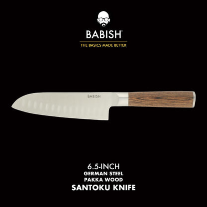 6.5-Inch Santoku Knife – High-Carbon 1.4116 German Steel Kitchen Knife with Dark Pakka Wood Handle, Full-Tang Razor Sharp Blade for Chopping, Slicing, Dicing & Precision Prep2