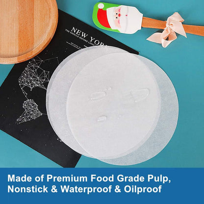 8 Inch Parchment Paper Rounds for Cake Pans, Tortilla Presses, 100Pcs | Pre-Cut Nonstick round Baking Parchment Paper for Springform Pan, Burger Presses Help Reduce Sticking and Cleanup3