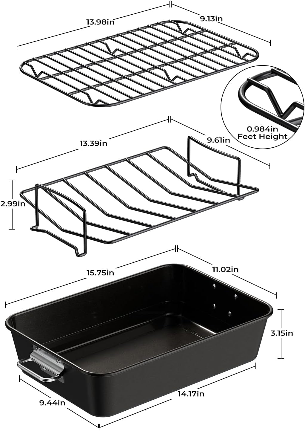 nonstick-turkey-roasting-pan-with-2-racks-up-to-12-lb-turkey-heavy-duty-carbon-steel-16-11-pfas-pfoa-free-dishwasher-safe-built-to-last-for-turkey-roasts-baking