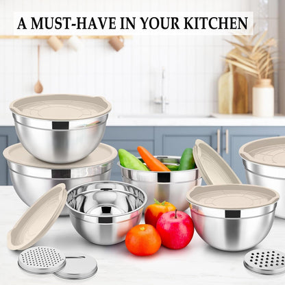 Mixing Bowls Set of 6, Stainless Steel Nesting Mixing Salad Bowl7