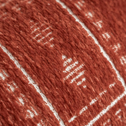 Decorative Lumbar Pillow Cover 14X36, Long Decorative Throw Pillow for Bed, Terracotta Rust Red Boho Textured Chenille Accent Pillowcase for Bedroom Home Décor (Cover Only)9
