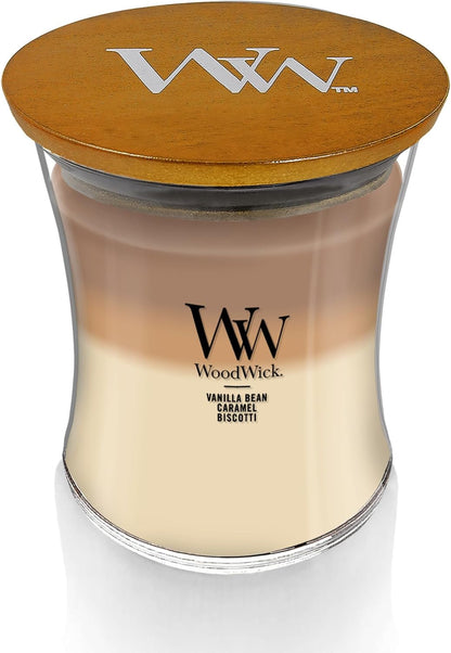 Woodwick Café Sweets Trilogy Holiday Candle Gifts for Women and Men, 9.7 Oz Medium Hourglass Trilogy Candle with Crackling Wick3