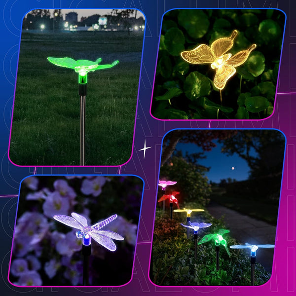 Solar Garden Lights Outdoor Waterproof Butterfly Path Lights 3 Pc6