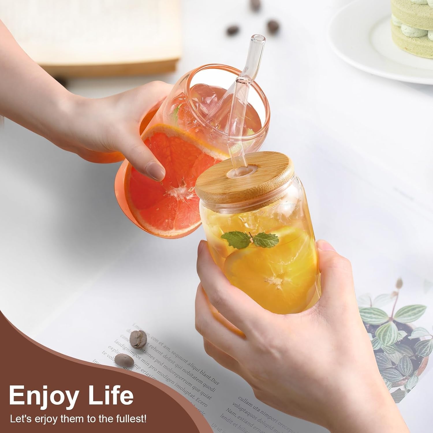 iced-coffee-cups-with-lids-2-pcs-16-oz-glass-cups-with-lids-and-straws-as-coffee-bar-accessories-beer-drinking-glasses-reusable-glass-tumbler-cute-coffee-cups-for-coffee-juice-gifts