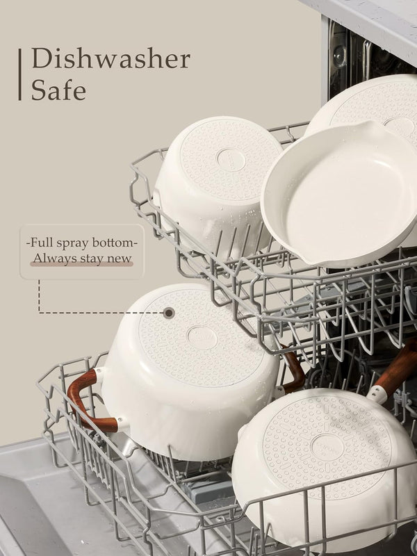 Ceramic Cookware Sets, Pots and Pans Set Non Stick, Non Toxic Healthy Induction Cookware, 14 Pcs Nonstick Kitchen Pots and Pans Set, PFAS PTFE Free, Dishwasher Safe4