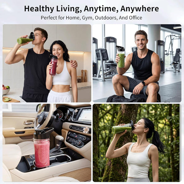 Smoothie Blender, Personal Blender with 2 To-Go Cups & Lids, Black | 25,000 RPM Powerful Motor, Blender and Grinder Combo, One-Button Pulse, BPA Free, Compact Size, for Kitchen, Frozen Drinks7