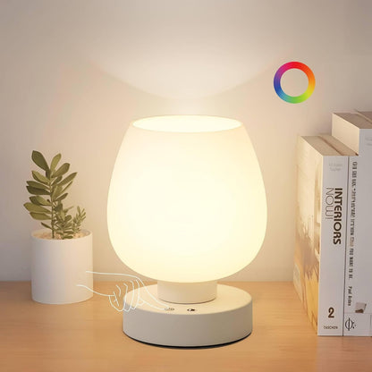 Cordless Touch Bedside Table Lamp, Small Rechargeable Battery RGB Light1