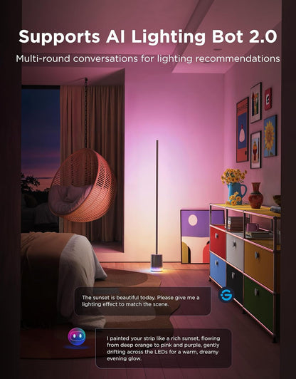 Govee Floor Lamp 3 with Luminblend+ Technology, 1000K-10000K Standing Lamp | Work with Matter, 2100Lm Modern Floor Lamps for Living Room, Bedroom, Office, Corner Lamp with Dynamic Scenes, Daysync8