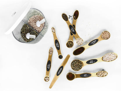 Magnetic Measuring Spoons Set Stainless Steel with Leveler, Stackable Metal Tablespoon Measure Spoon for Baking, Measuring Cups and Spoon Set Kitchen Gadgets Apartment Essentials Fits in Spice Jars8