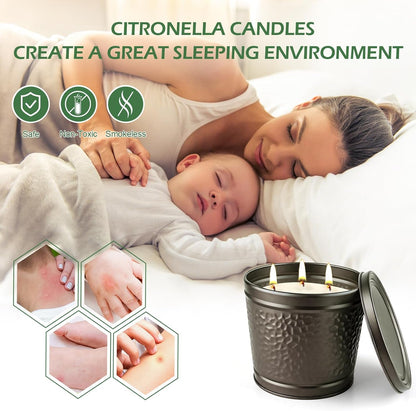 Citronella Candles Outdoor, Large Citronella Candle for Patio, 2 Pack Natural Soy Wax Outdoor Candles Bulk for Garden Yard Home Balcony Camping Backyard,Summer Candle Bulk for Home, Long Burning4