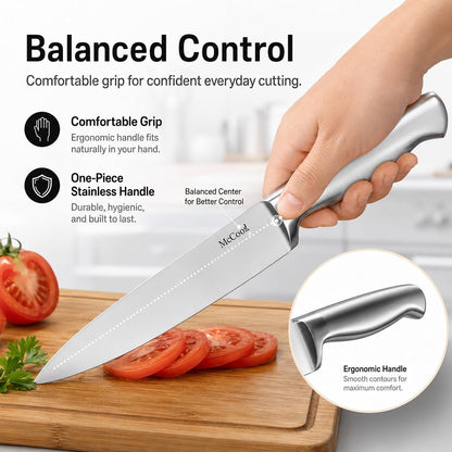 Knife Set Sharp Kitchen Knife Block Set W Built-In Sharpener6