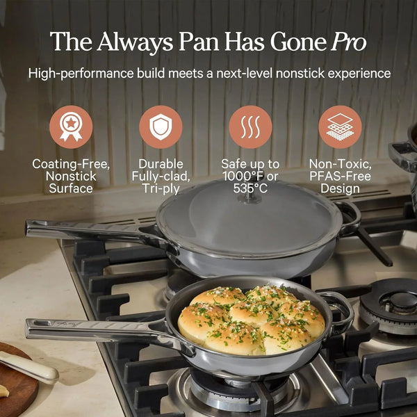Our Place Mini Titanium Always Pan Pro, 8.5" Nonstick Titanium Frying Pan | Pfas-Free Titanium Skillet; Tri-Ply Steel & Aluminum; Lid & Spatula; Induction, Dishwasher & Oven Safe to 1000°F (750°F Gold)2