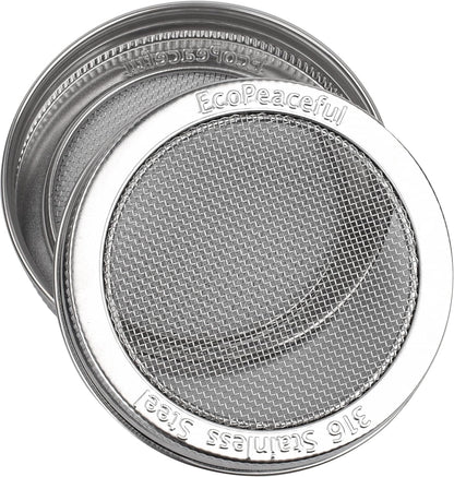 2 Pack ONE-PIECE 316 Surgical Stainless Steel Sprouting Lids for Wide Mouth Mason Jar (Ball Kerr) - One-Piece- Strainer Mesh Lids - Rust-Proof4