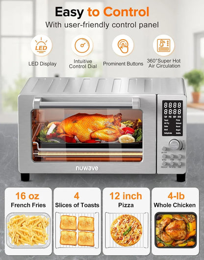 Bravo Pro Smart Air Fryer Toaster Oven Countertop Combo | 10-In-1 Cooking Functions, 1800W, 50-450°F, 21-Qt, Pfas-Free, Upgraded Super Convection6