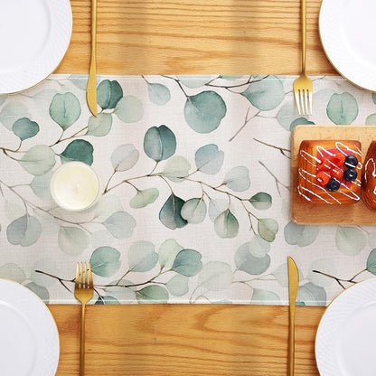 Eucalyptus Leaves Table Runner 13X72 Inch Seasonal Spring Summer Green Plant Kitchen Dinning Table Decoration for Indoor Outdoor Birthday Home Party Decor5