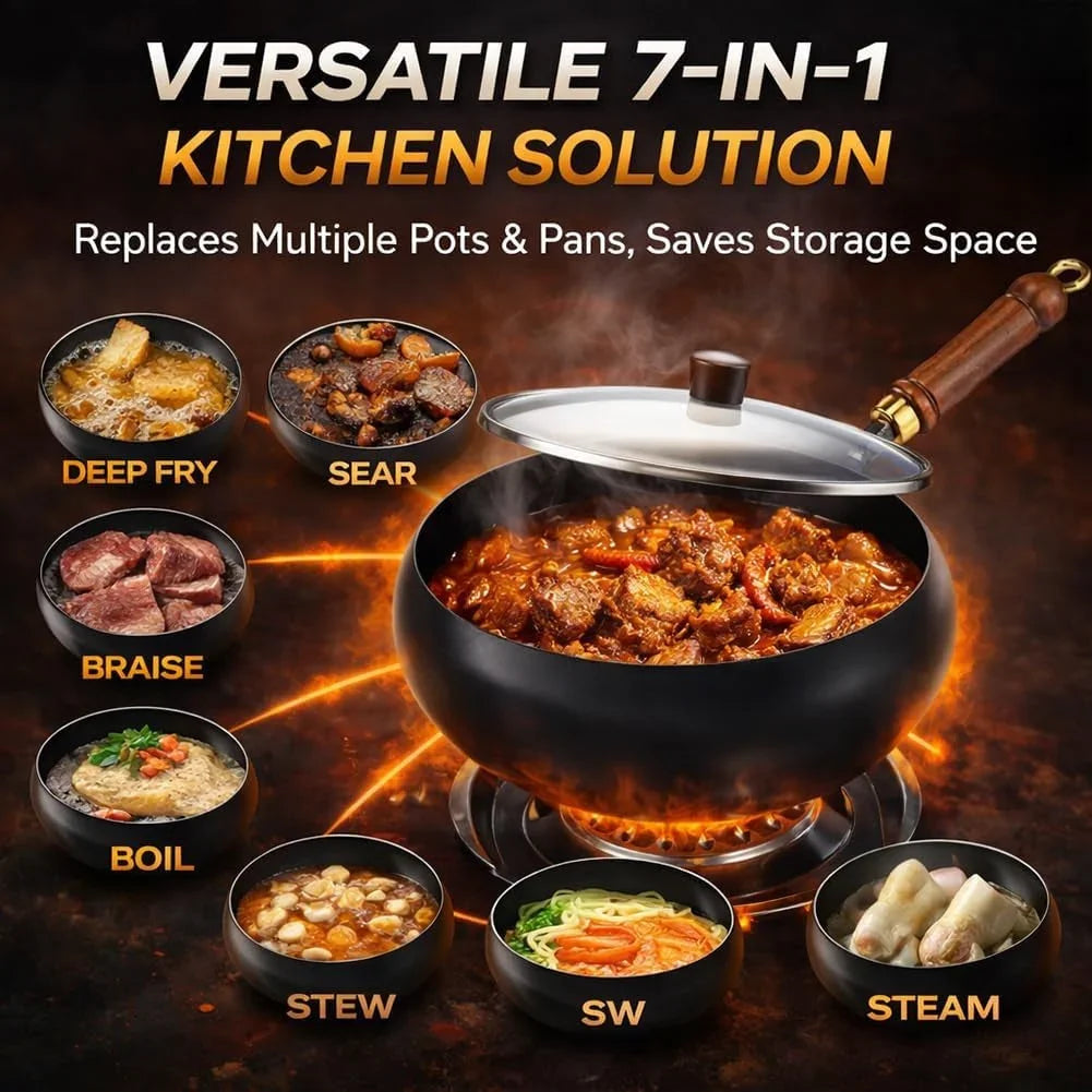 2026-upgraded-uncoated-thick-iron-pot-japanese-hand-forged-non-stick-iron-pan-without-coating-durable-and-rust-free-for-cooker-gas-stir-fry-pans-round-bottom-with-lid-glass-lid-11in