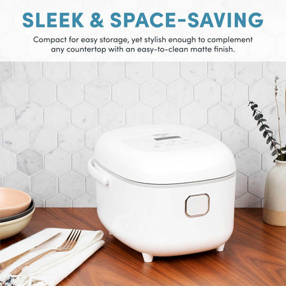 Housewares Professional 8-Cups (Cooked) / 2Qt. 360° Induction Rice Cooker & Multicooker (ARC-7604), White2