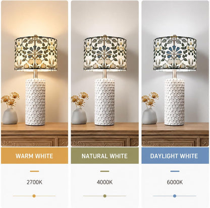 Lamp Shades Set of 2, Blue Floral Drum Shades, 13 X 13 X 10 Inch | Spider Fitter, Assembly Required, Durable Fabric with Metal Frame, Fits Table and Floor Lamps4