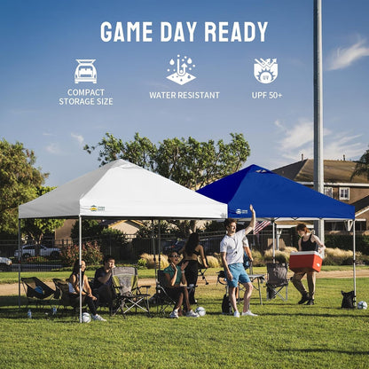 CROWN SHADES 10X10 Pop up Canopy Tent with One Push Setup, Gird White | Patented Centerlok, Easy Outdoor Sun Shade for Events, Parties, Camping - Gazebo with Sto-N-Go Cover Bag, Silver-Coated Top8