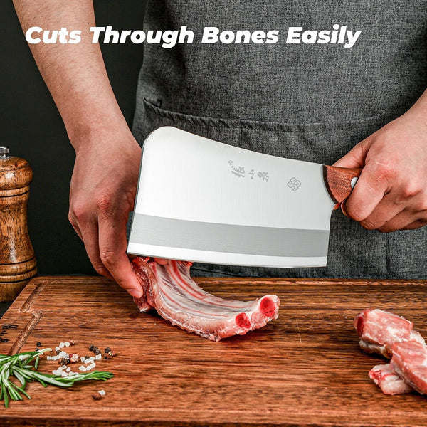 Heavy Duty Butcher Knife Made of High Carbon Stainless Steel, Professional Chinese Cleaver Knife for Cutting Bones, Ultra Sharp Bone Chopper3